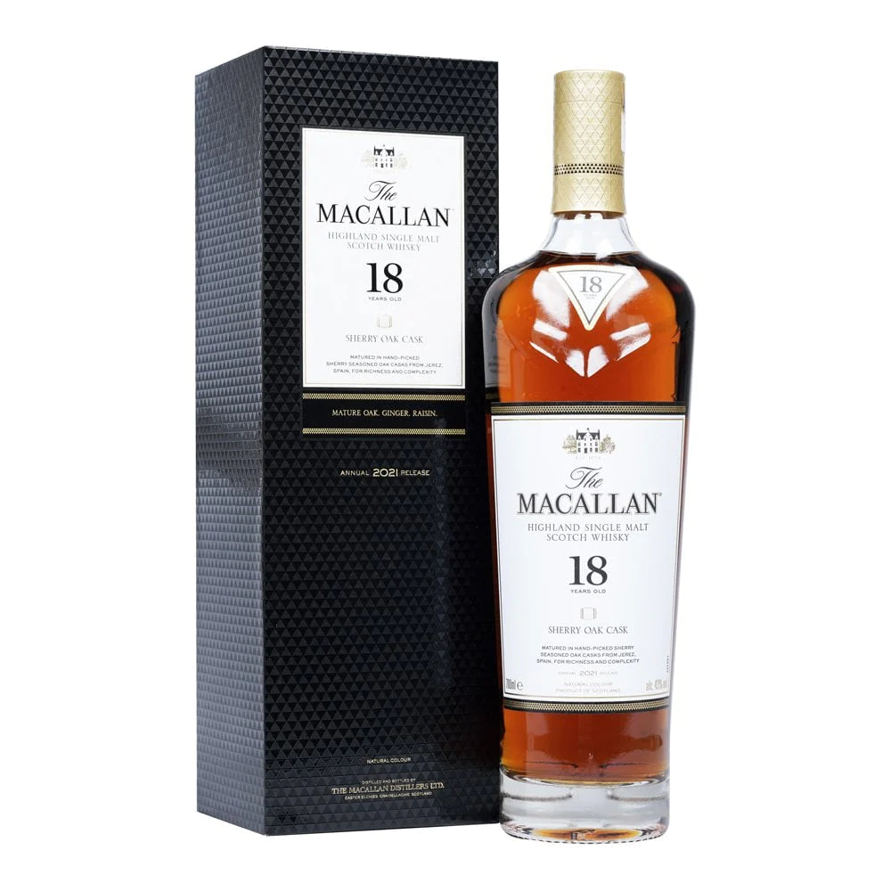 Macallan 18 Year Old Sherry Oak Whisky 700mL